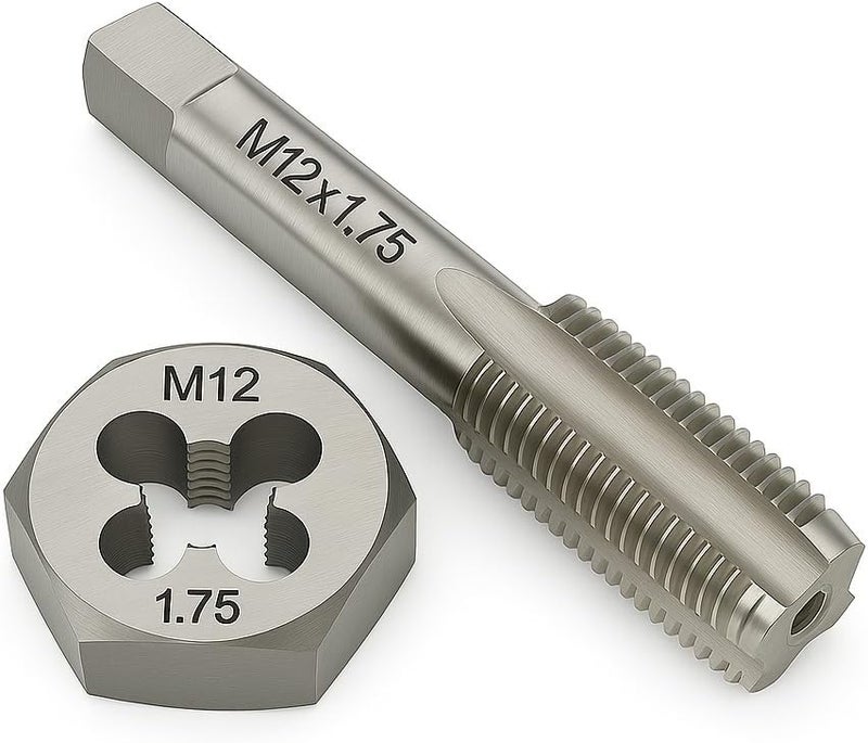Yamesh مجموعة أدوات حفر وموت M12x1.75 اليدوية اليمينية من الفولاذ عالي السرعة وGCr15 - Image 1